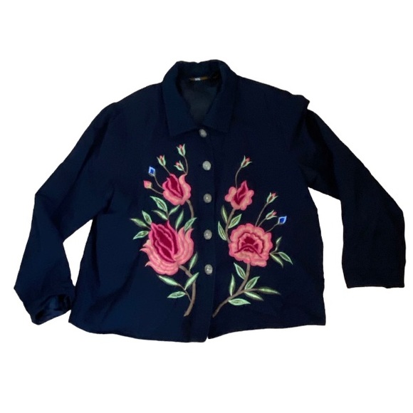 ALEX KIM  100% Cotton Fully Lined imported Embroidered Jacket Size L - Picture 1 of 6